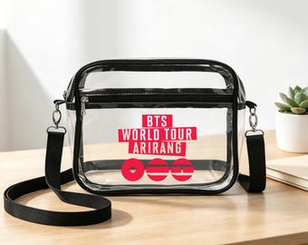 Custom BTS Crossbody Bag,Kpop Transparent Concert Bag for Army,Bangtan Fans Gift
