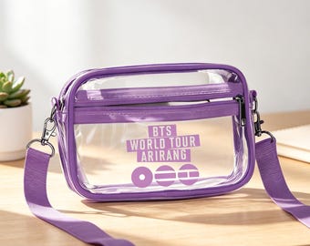 Anpassad BTS axelväska, Kpop transparent konsertväska för armén, Bangtan-fanspresent