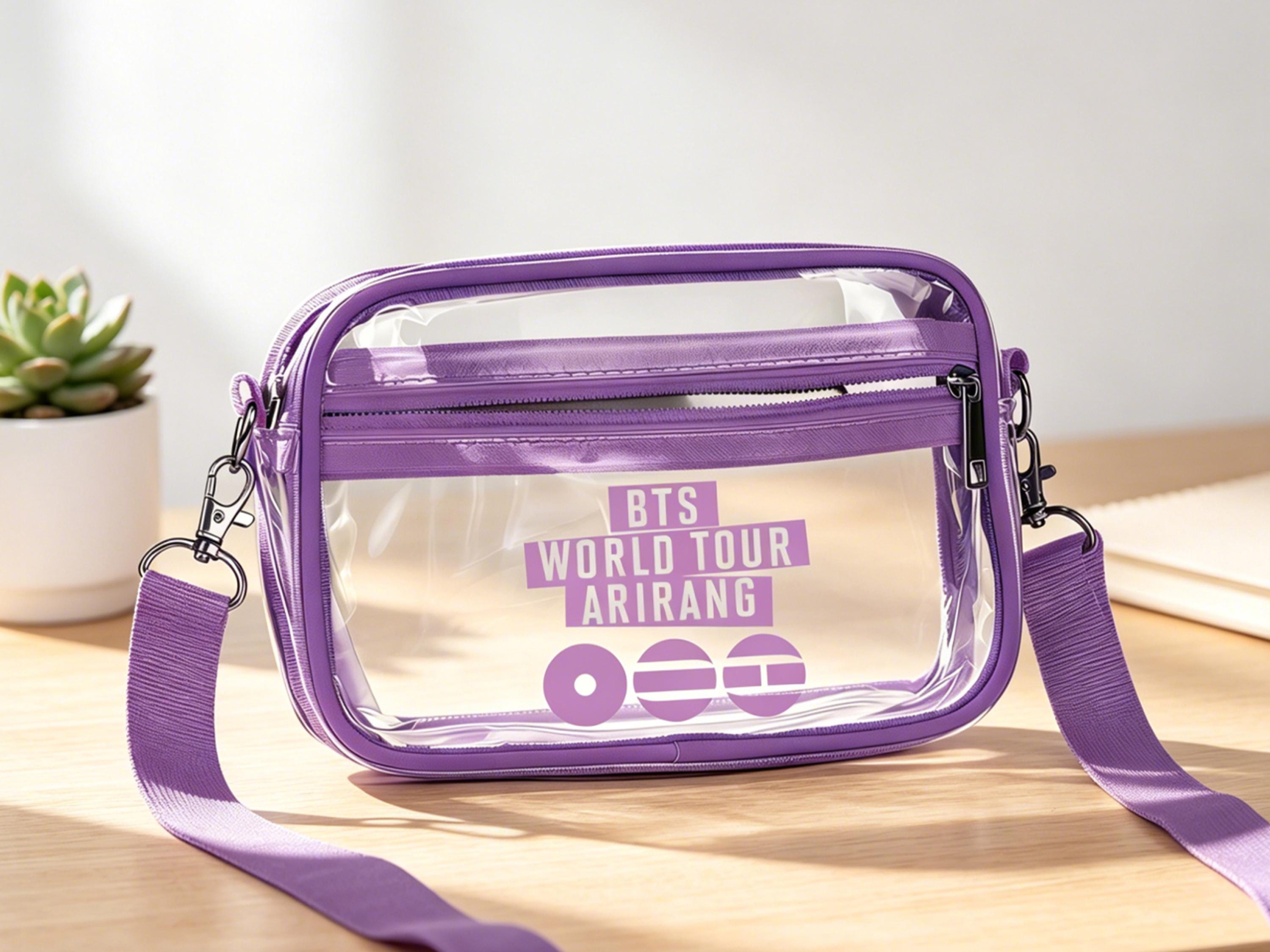 Custom BTS Crossbody Bag,kpop Transparent Concert Bag for Army