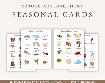 Nature Scavenger Hunt | Seasonal Nature Study | Outdoor Activities for Kids | Printable Toddler Activity