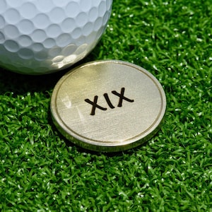 Personalized Bronze 19th Anniversary Golf Ball Marker: Engraved Keepsake