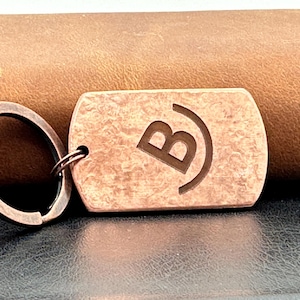 Custom Cattle Brand Copper Keychain: Personalized Ranch Gift