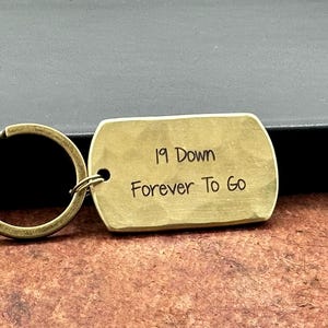 Bronze 19th Anniversary Present for Wife Wedding Day Commemorative Gift Tag Keyring for Her Custom Keepsake Charm Blank Design Engraved