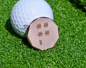 Copper Anniversary Golf Ball Marker Custom Engraving Wedding Date 21st anniversary Unique Gift Husband Golfer Personalized Accessory