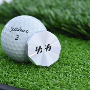 10th Anniversary Aluminum Golf Marker Gift Husband Golfer Personalized Present Unique Idea Traditional Handcrafted Keepsake Tally Mark