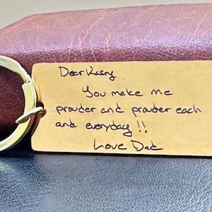 Custom Handwriting Keychain-Engraved Stainless Steel Keychain | Personalized Message Gift | Actual Handwriting Keyring | Double-Sided Option