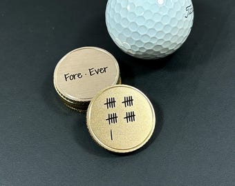 Marcador de pelota de golf de latón del 21.º aniversario, con marcas de conteo grabadas