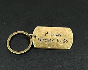 Personalized Bronze 19th Anniversary Keychain, Engraved Keepsake Gift