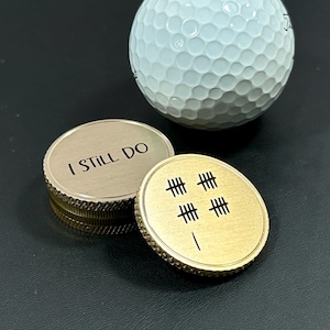 21st Anniversary Brass Golf Ball Marker Gift Custom Ball Twenty first Present Husband Special Keepsake Unique Personalized Accessory Engrave