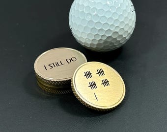 21st Anniversary Brass Golf Ball Marker Gift Custom Ball Twenty first Present Husband Special Keepsake Unique Personalized Accessory Engrave