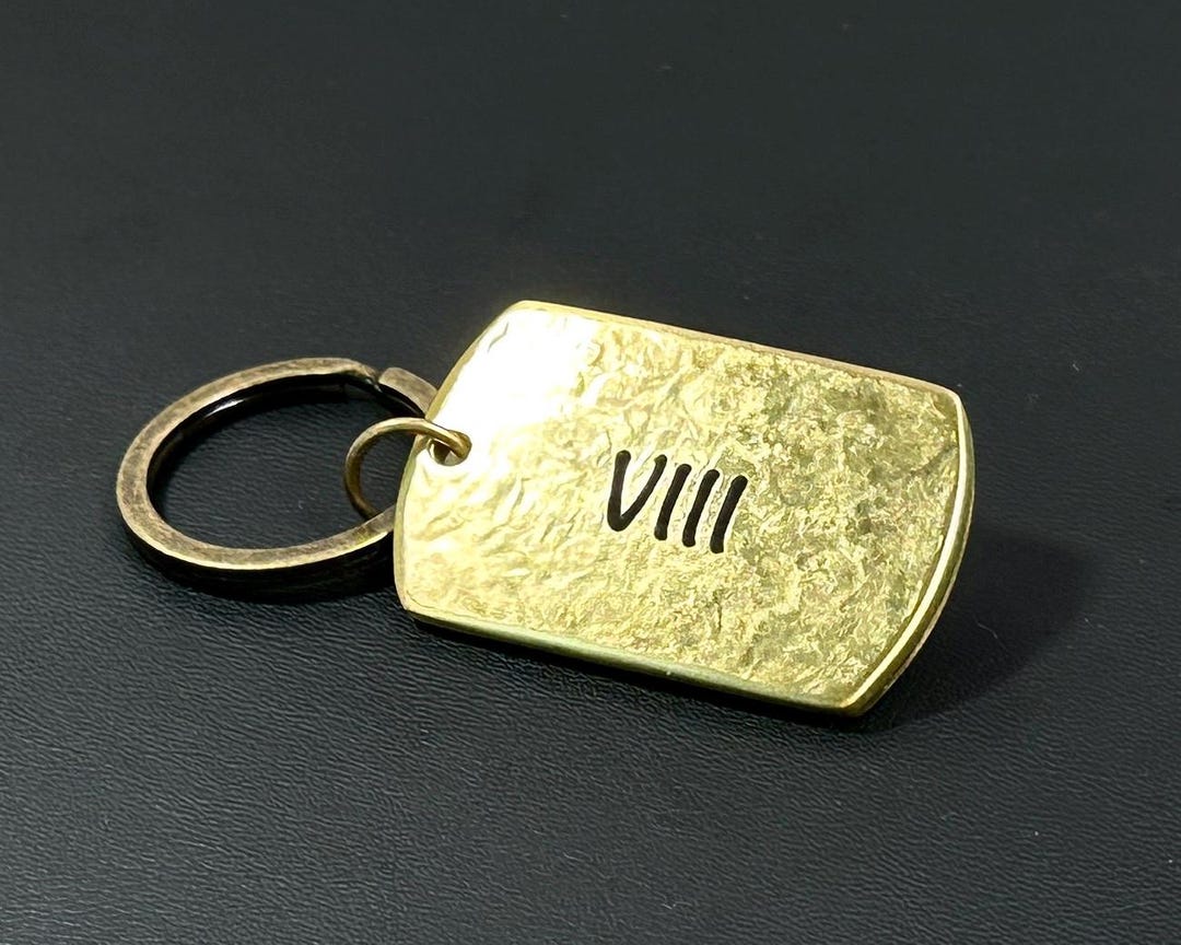 8th Anniversary Bronze Keychain – Roman Numeral VIII – Personalized ...