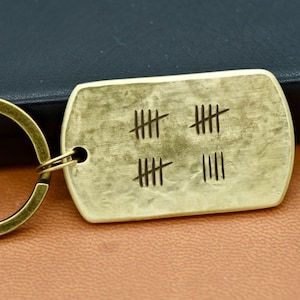 Personalized Bronze 19th Anniversary Keychain: Tally Mark Gift