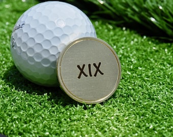 Personalized 19th Anniversary Golf Gift Bronze Marker Custom Engraved Accessory Special Anniversary Gift Keepsake Unique Design For Him