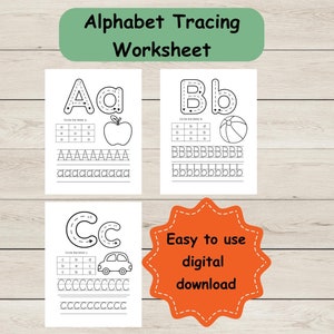Alphabet Tracing Worksheets, Printable Alphabet tracing, Printable letter tracing, Handwriting practice printable Preschool Kindy Homeschool