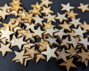 Wood Star Cutout Pieces for DIY Crafts & American Flag, Made in USA Wooden Stars, FREE Shipping