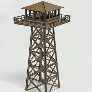 N Scale Forest Fire Watch Tower Kit - Laser Cut Model Train Scenery Building