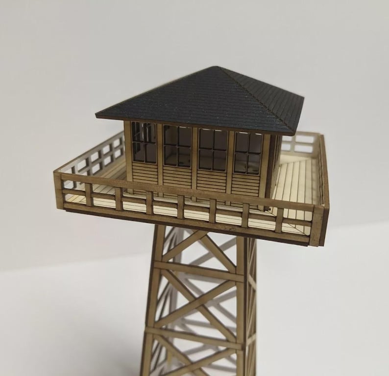 HO Scale Forest Fire Watch Tower Kit - Laser Cut Model Train Scenery ...