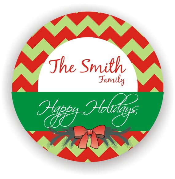 Items similar to Christmas Labels - Personalized Address Labels - 40 labels - 2inch circle ...