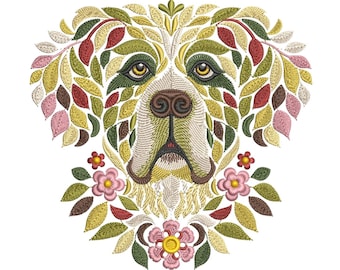 Floral St Bernard Embroidery Design, Saint Bernard Embroidery Pattern, Dog Lover Gift Embroidery, Pet Embroidery, St Bernard PES DST JEF