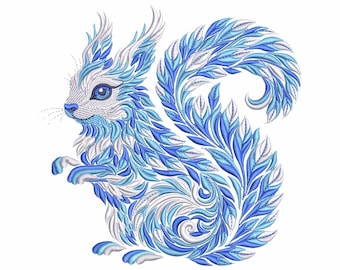 Winter Squirrel Machine Embroidery Design, Winter Frost Squirrel Design, Frosty Squirrel PES, Squirrel Pattern Embroidery PES, DST, jef