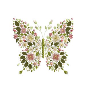 Floral Butterfly Machine Embroidery Design – Elegant Nature-Inspired Embroidery Pattern for DIY Projects & Gifts, Butterfly PES DST Download