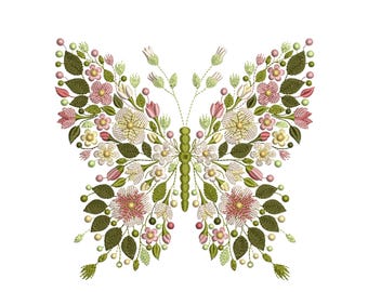 Floral Butterfly Machine Embroidery Design – Elegant Nature-Inspired Embroidery Pattern for DIY Projects & Gifts, Butterfly PES DST Download