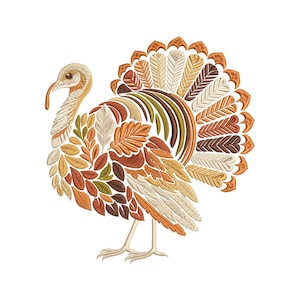 Autumn Turkey Embroidery Design, Perfect for Fall Decor, Thanksgiving, and Gifts, Turkey Pattern PES, Thanksgiving Turkey Embroidery Pattern