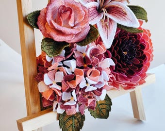 3D FSL Flower Set Embroidery Design – Rose, Lily, Chrysanthemum, Hydrangea – Free Standing Lace Flowers – Machine Embroidery Files