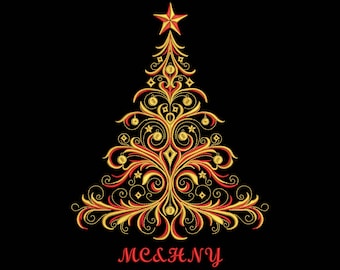 Christmas Tree Embroidery Design, Christmas Embroidery Pattern, Christmas Tree Pattern, Machine Embroidery Digital File, Instant Download