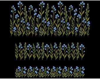 Forget-Me-Not Machine Embroidery Design – Elegant Floral Pattern for DIY Projects