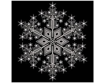 Snowflakes Embroidery Design, Christmas Snowflakes set 4 sizes, Christmas Embroidery Design, Instant Download