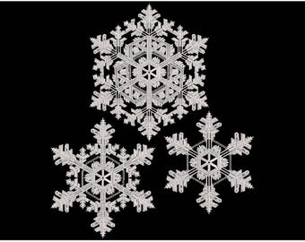 Christmas Snowflakes Embroidery, Golden Snowflake Embroidery Set, Snowflakes Machine Embroidery Designs PES, Holiday Embroidery Pattern DST