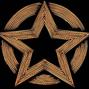Geometric Star Embroidery Design, Golden Starburst Embroidery Design, Golden Star Machine Embroidery Pattern, Modern Star Embroidery Design