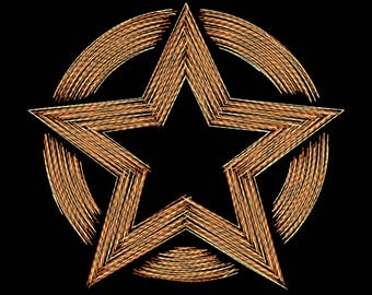 Geometric Star Embroidery Design, Golden Starburst Embroidery Design, Golden Star Machine Embroidery Pattern, Modern Star Embroidery Design