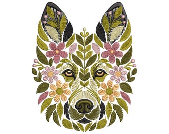 German Shepherd Embroidery Design, German Shepherd Puppy Machine Embroidery Design,  German Shepherd Pattern, Dog Embroidery, Pet Embroidery
