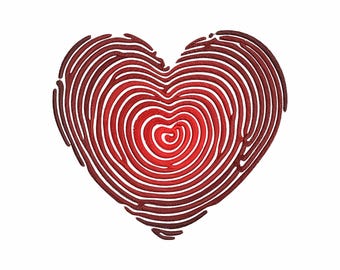 Heart Embroidery Design, Valentine's Day Embroidery File, Fingerprint Heart Machine Embroidery Design – Perfect for Valentine's Day!