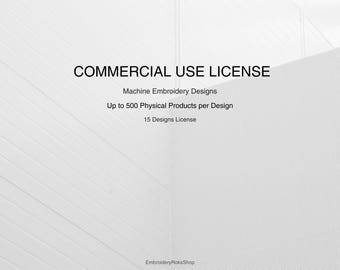 Commercial Use License for Machine Embroidery Designs – Sell Up to 500 Physical Products per Design
