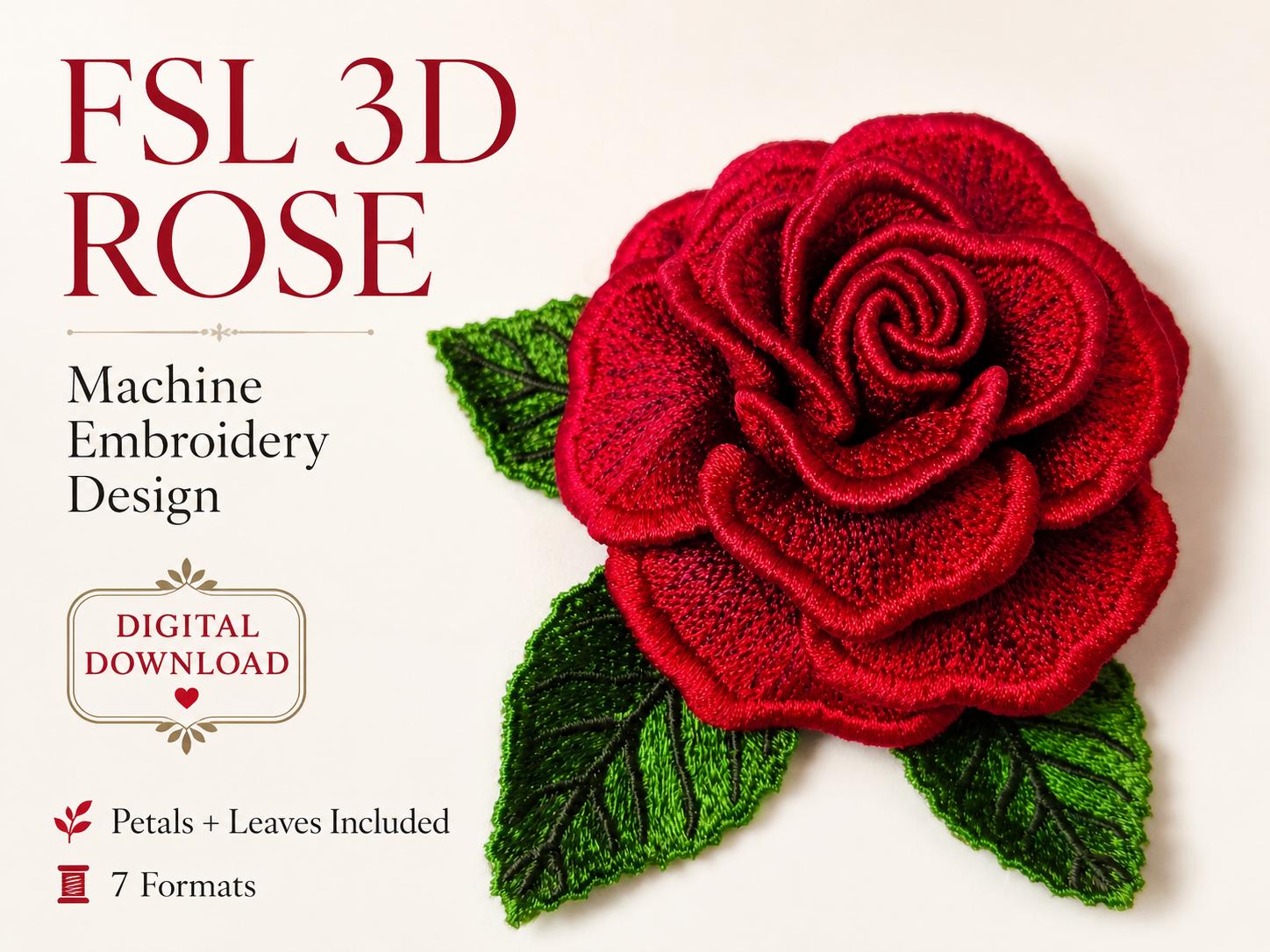 3d Rose Embroidery - Etsy Canada