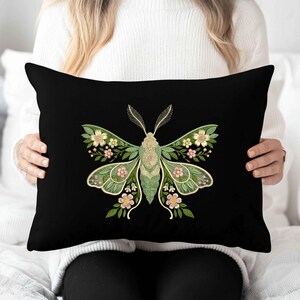 Embroidery Moon Moth with flowers, Nature insect design in 6 sizes, Luna Moth Flower Embroidery Design, Moth Pattern PES, Insect Embroidery