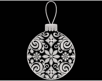 Christmas Frosty Ornament Embroidery Design PES, Snowflake Christmas Ball Embroidery PES, Christmas Bauble Embroidery, Winter Embroidery PES