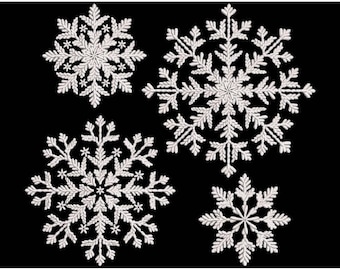 Christmas Snowflake Embroidery Set, Winter Embroidery, Christmas Snowflake Pattern PES, Elegant Snowflakes for Décor, Xmas Design Pack PES