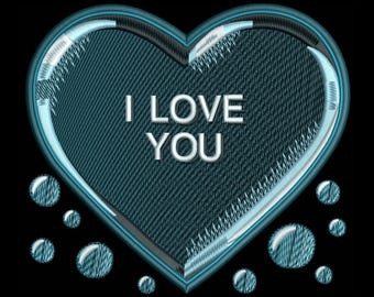Valentine's Day Embroidery Design, Heart Embroidery Design, I Love You Embroidery, Wedding Embroidery, Valentines Day Gift, Instant Download