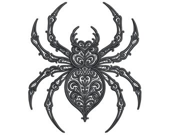 Gothic Spider Embroidery Design, Baroque Spider Machine Embroidery File, Halloween Spooky Spider Embroidery, Spider Pattern PES, DST, JEF