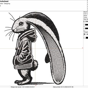 Rabbit Embroidery Design, Trendy Rabbit in Hoodie Embroidery Design, Bunny in Hoodie Machine Embroidery Design, Embroidery for a Hoodie