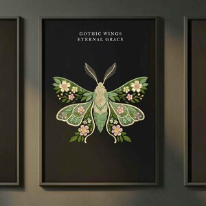 Embroidery Moon Moth with flowers, Nature insect design in 6 sizes, Luna Moth Flower Embroidery Design, Moth Pattern PES, Insect Embroidery