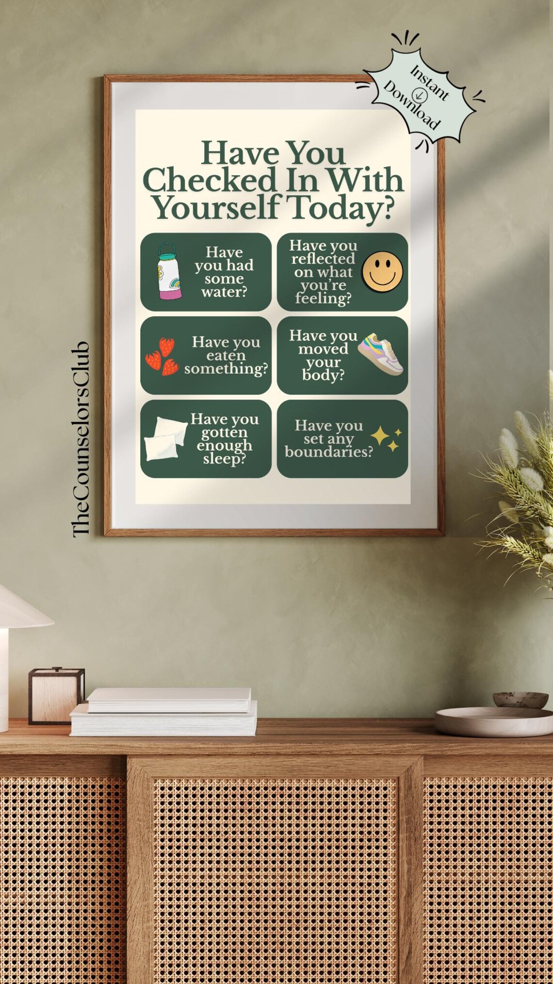Mental Health Check in Print, Trendy Mental Health Poster, School ...