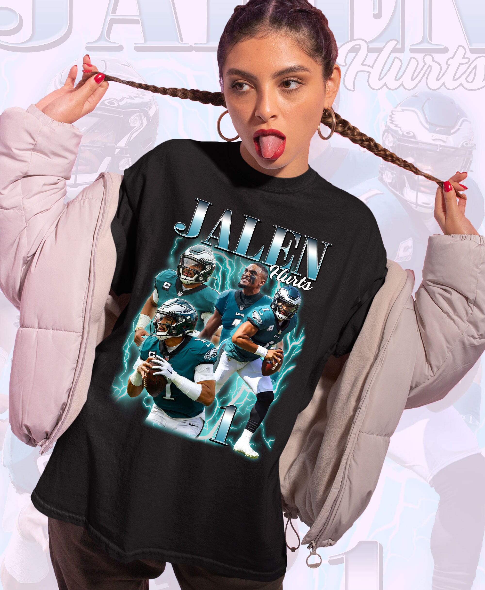 Jalen hurts eagles t shirt Clearance