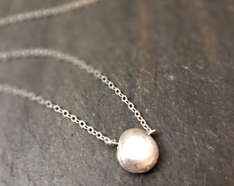 Pebble Collection, Small Solid Silver Necklace, Layered Necklace, Minimalist Necklace, Ocean Beach Jewelry, Simple and Modern Necklace