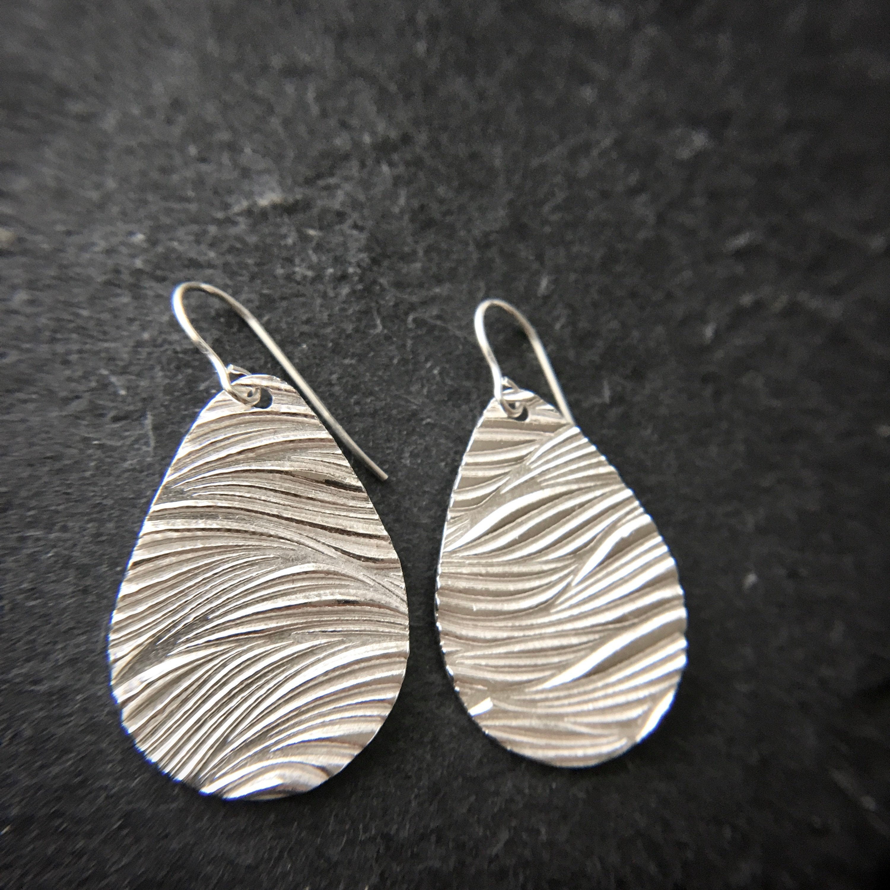 Wave Silver Earrings, Dangle Silver Earrings, Water Inspired Jewelry ...