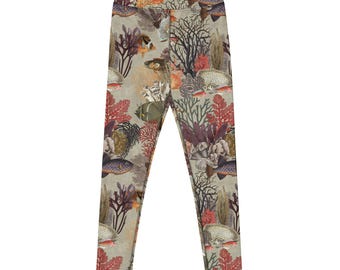 The 'Kelp Calm and Coral On' Full Length Swim Leggings